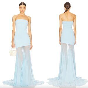 NEW Deme by Gabriella REVOLVE Dahlia Gown Blue Aqua Strapless Formal Maxi Dress